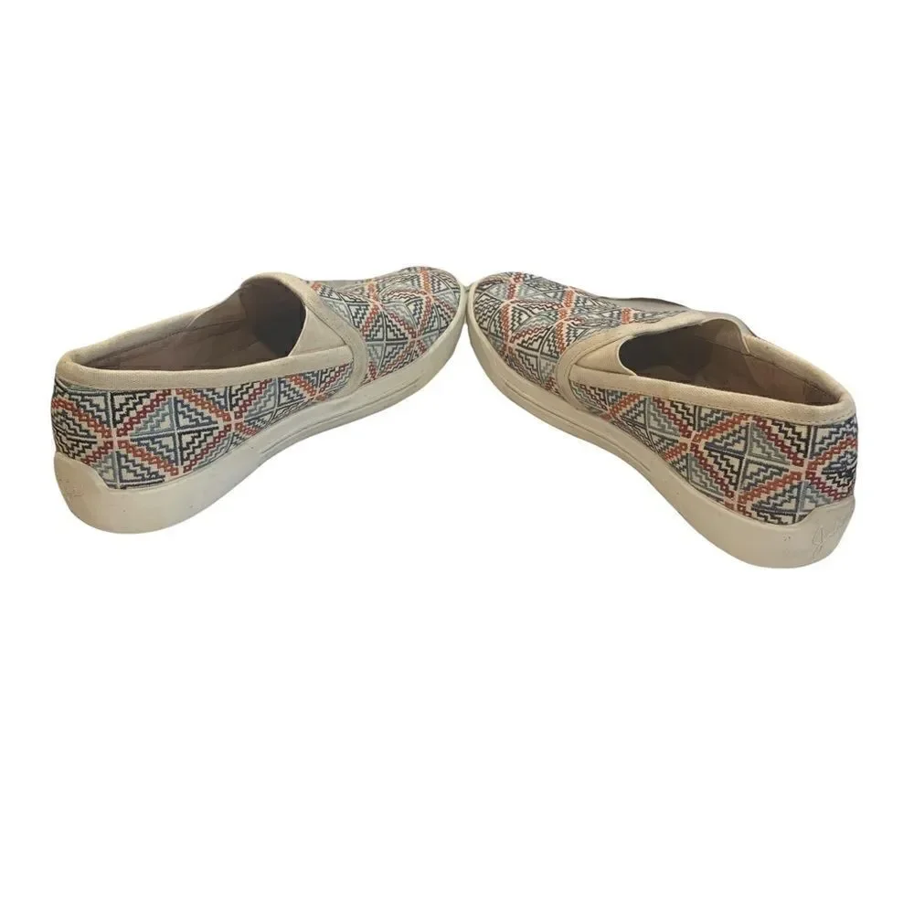 Joie Sneakers Bohemian Huxley Slip-On Woven Canvas Geometric Pattern, 6.5‎